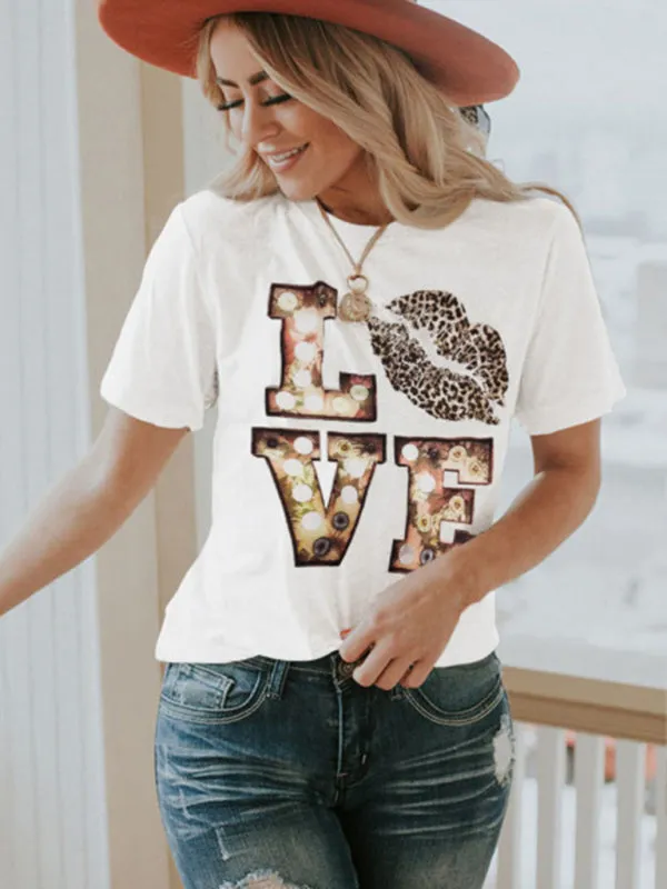 Women's Love Print Graphic T-shirt