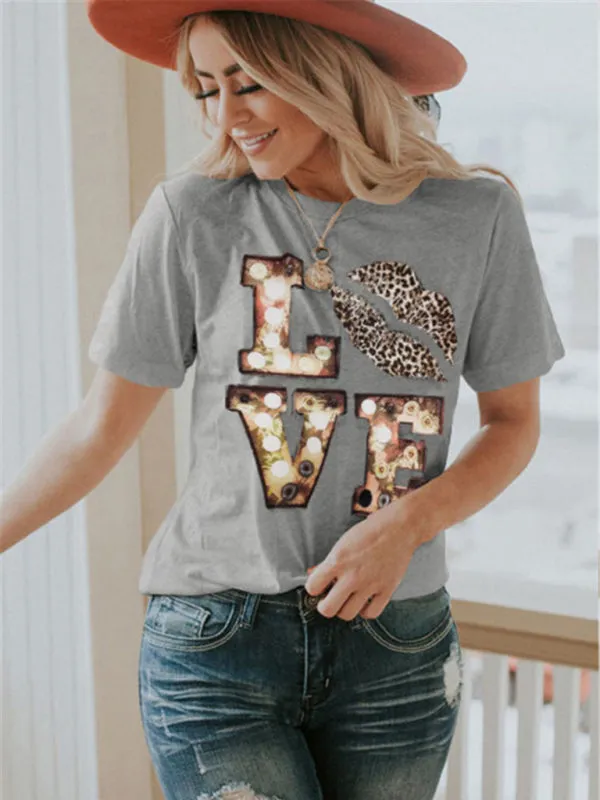 Women's Love Print Graphic T-shirt