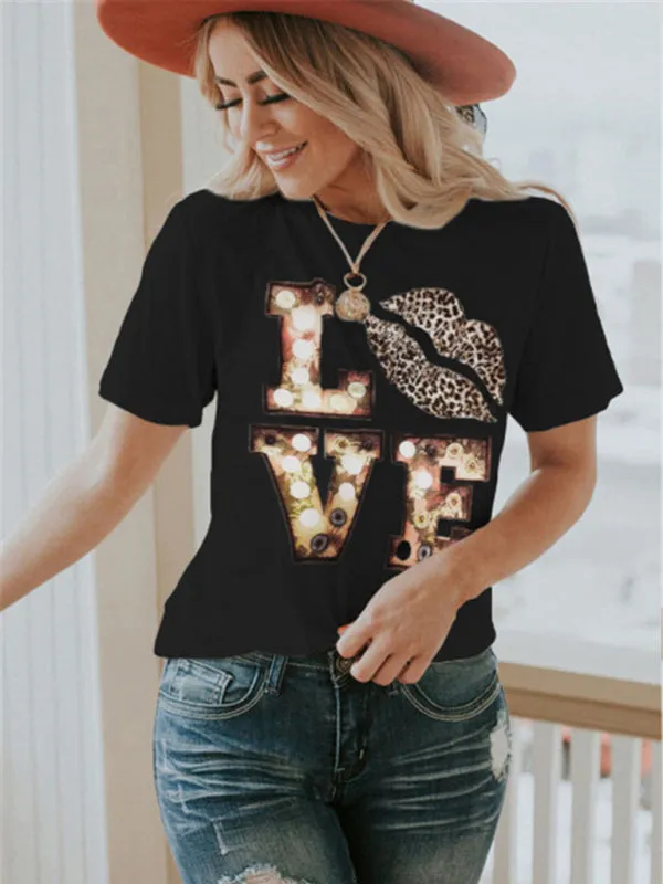 Women's Love Print Graphic T-shirt